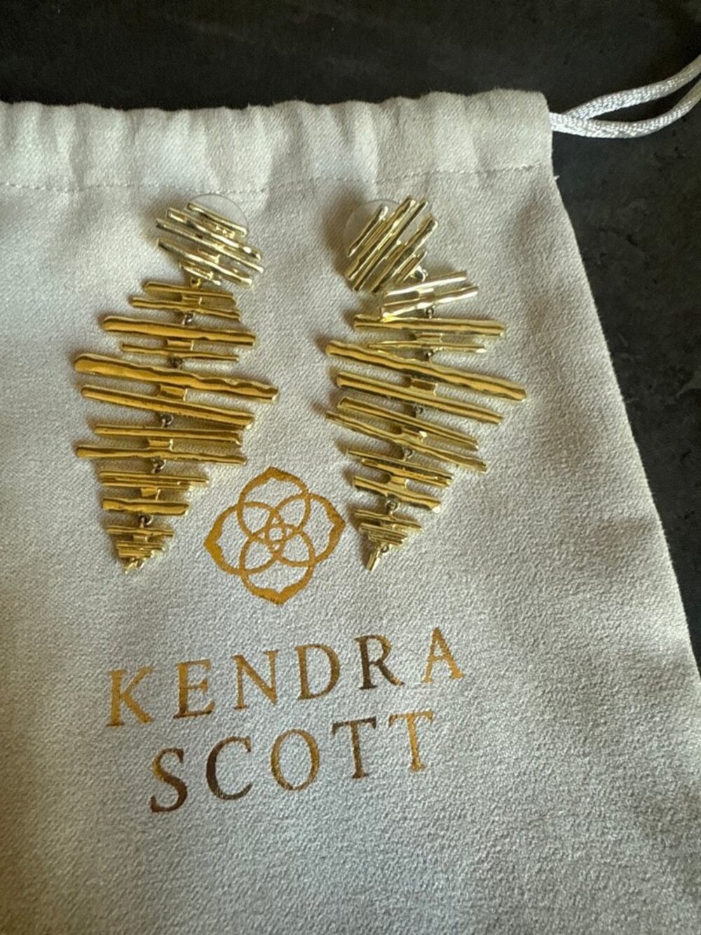 Kendra Scott Gold Statement Chandelier Earrings